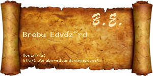 Brebu Edvárd névjegykártya